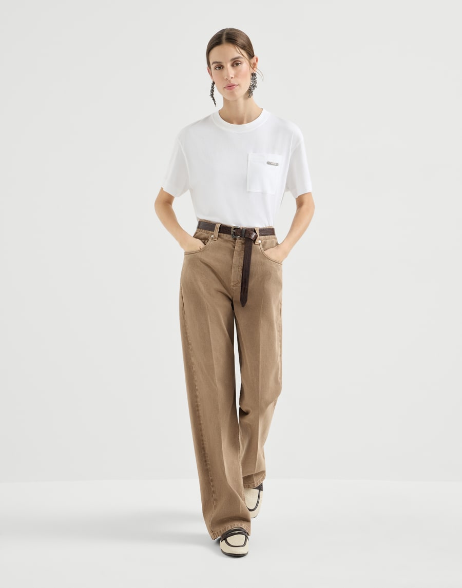 Pantalone Contemporary Loose Marrone Chiaro Donna - Brunello Cucinelli