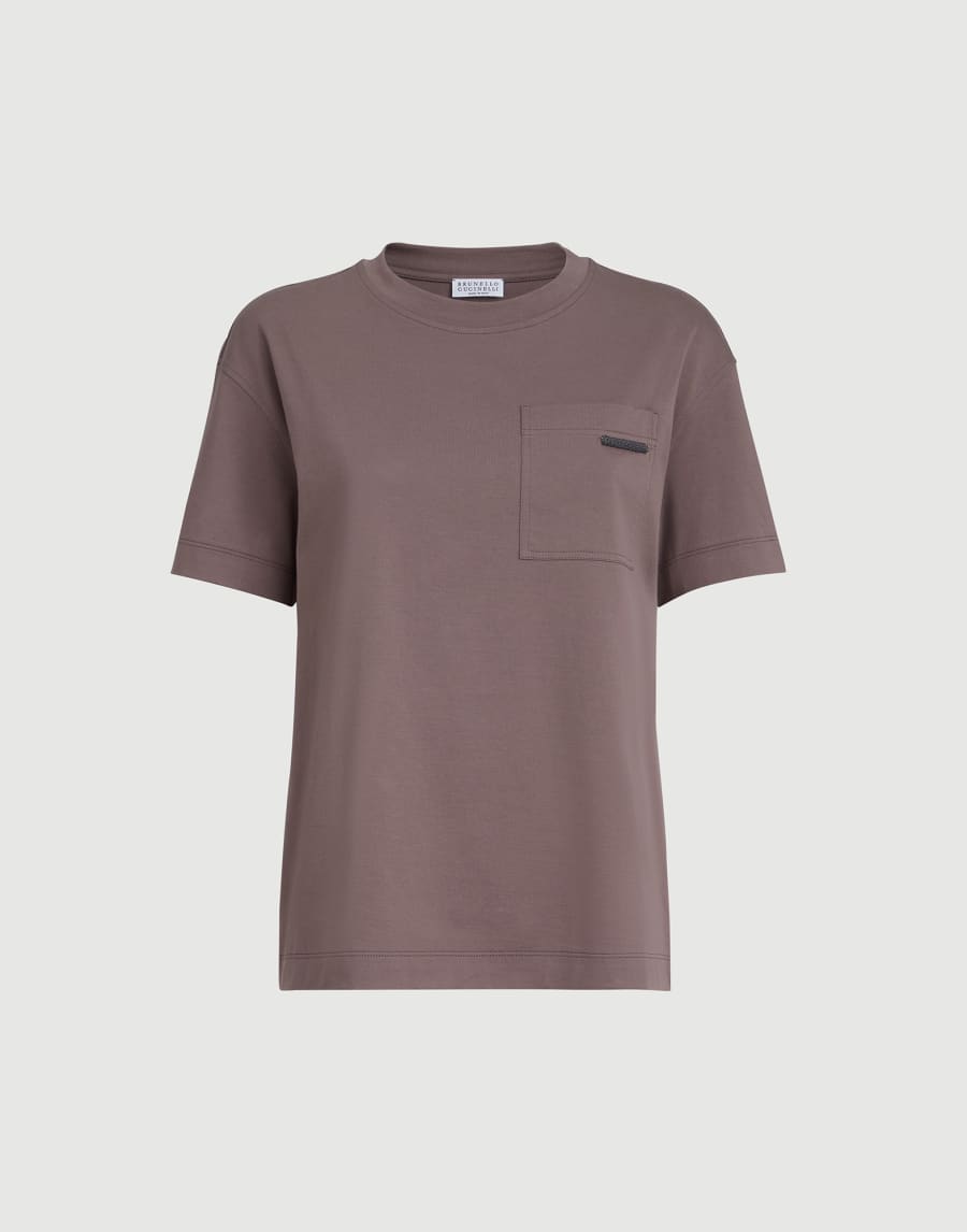 T-shirt in jersey di cotone Marrone Donna - Brunello Cucinelli