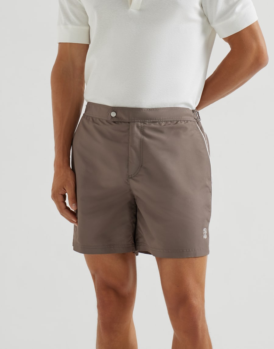 Nylon swim shorts Hazelnut Man - Brunello Cucinelli