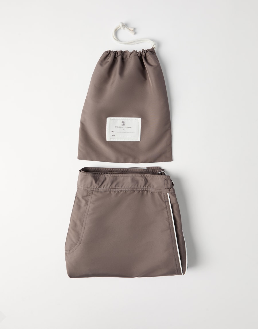 Nylon swim shorts Hazelnut Man - Brunello Cucinelli