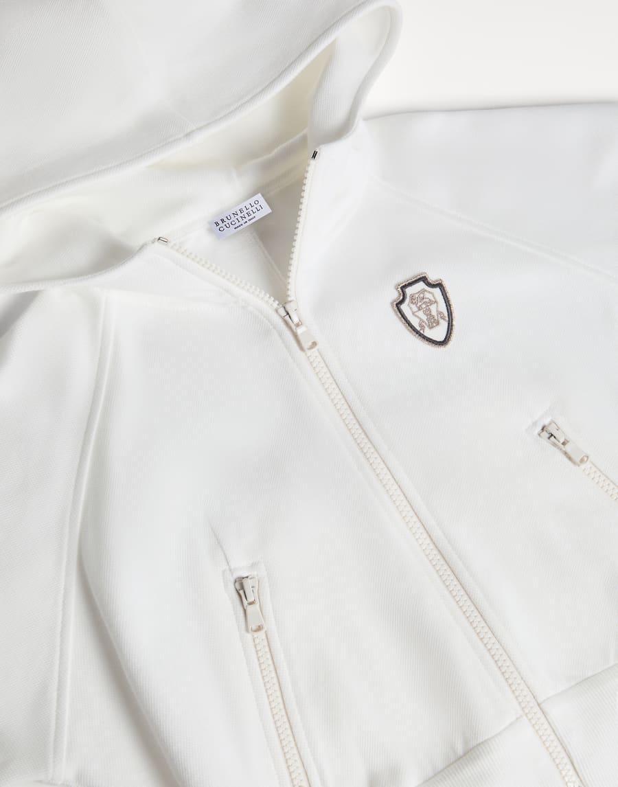 Pique Sweatshirt with logo Off-White Girls - Brunello Cucinelli