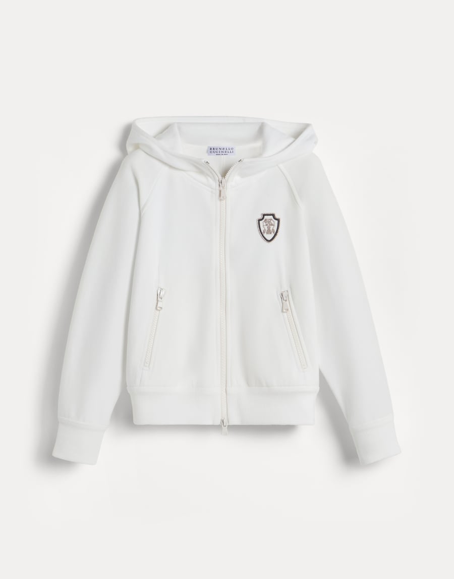 Pique Sweatshirt with logo Off-White Girls - Brunello Cucinelli