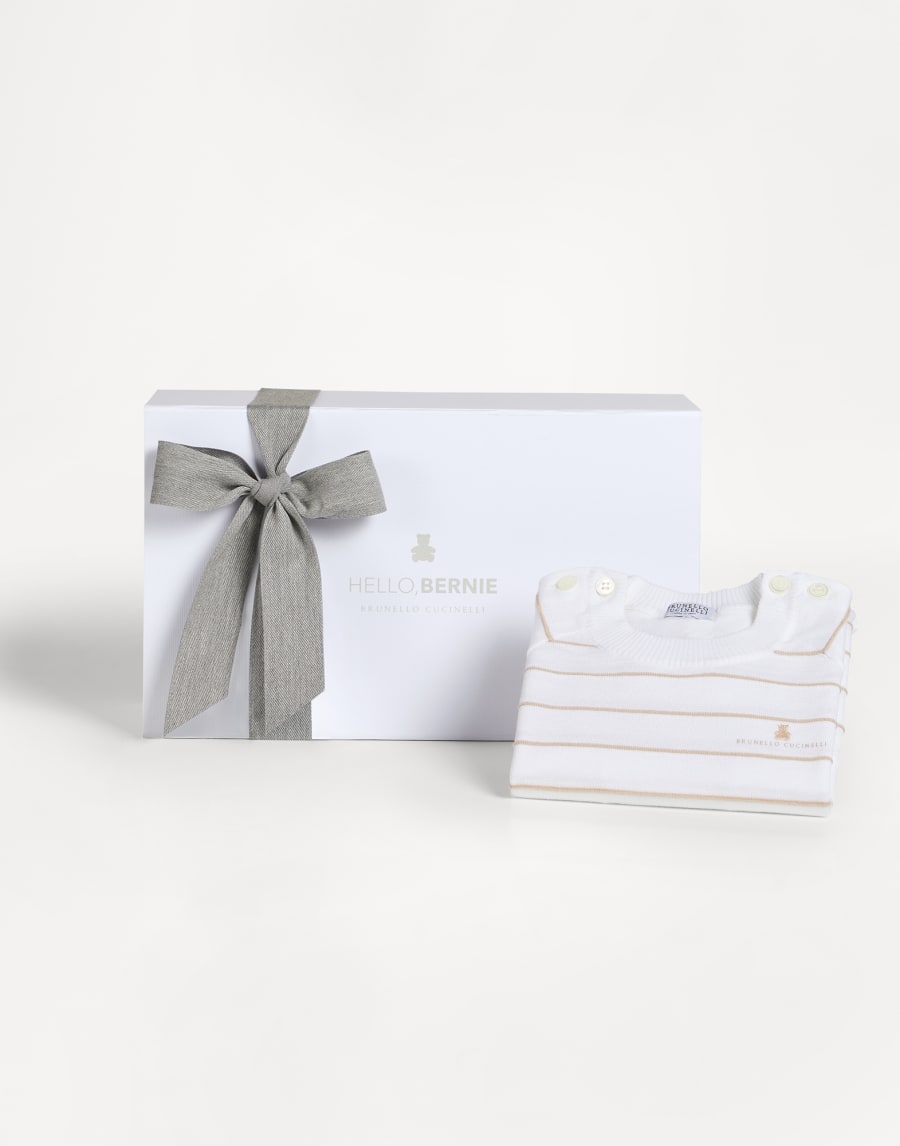 Bernie Baby knit coverall Light Brown Baby - Brunello Cucinelli