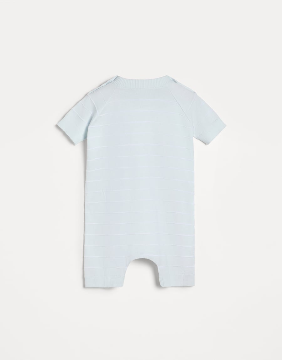Bernie Baby knit coverall Sky Blue Baby - Brunello Cucinelli