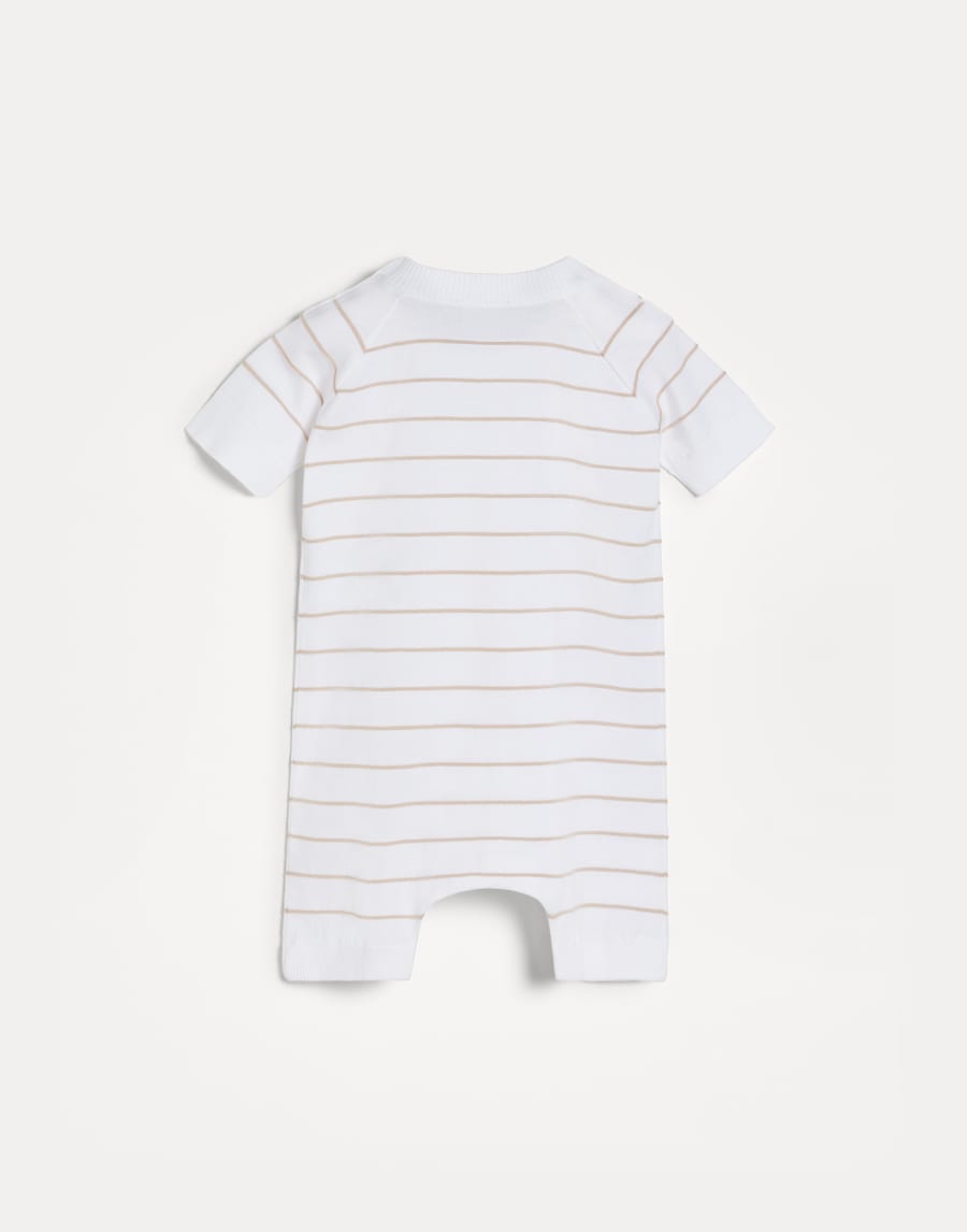 Bernie Baby knit coverall Light Brown Baby - Brunello Cucinelli