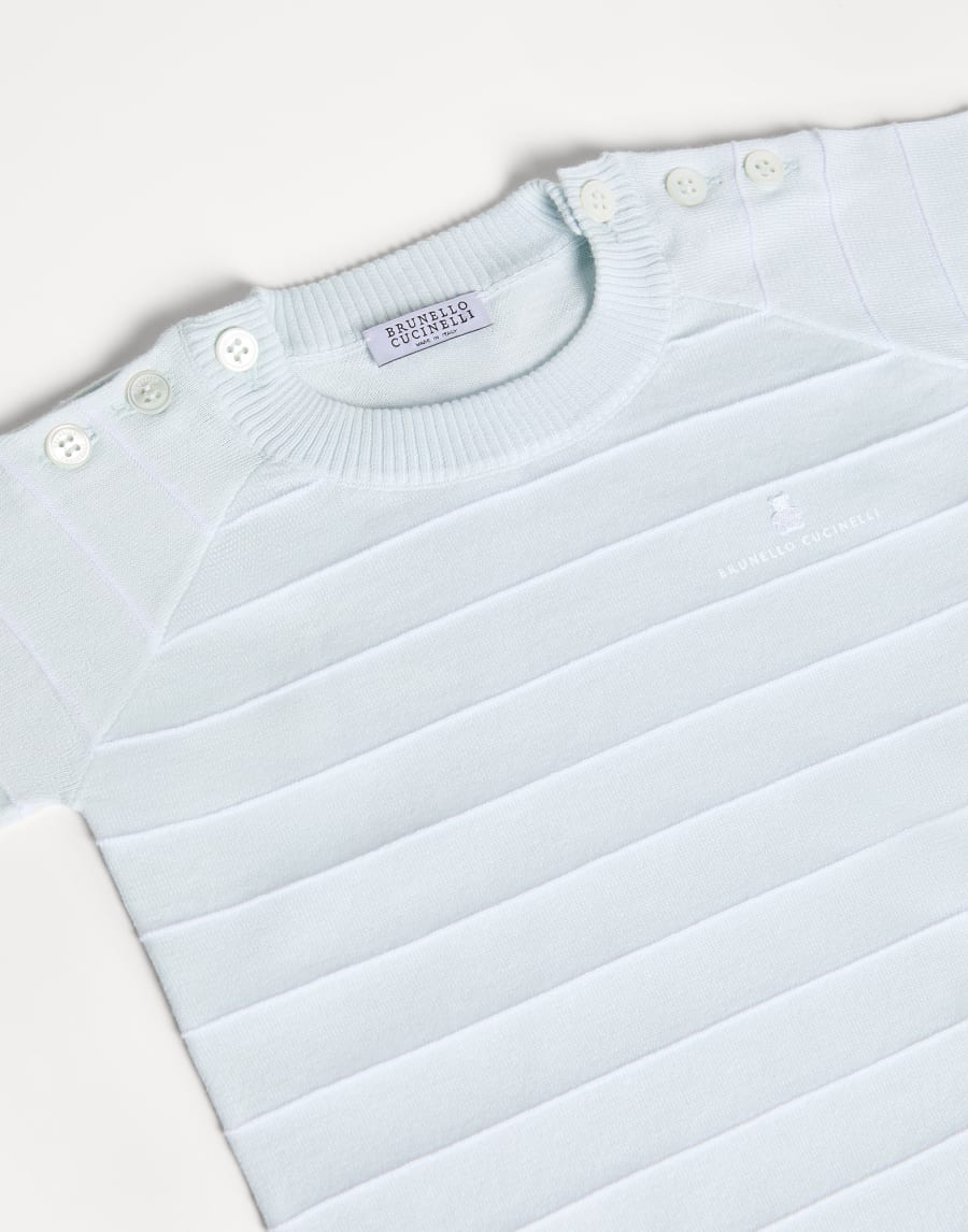 Bernie Baby knit coverall Sky Blue Baby - Brunello Cucinelli
