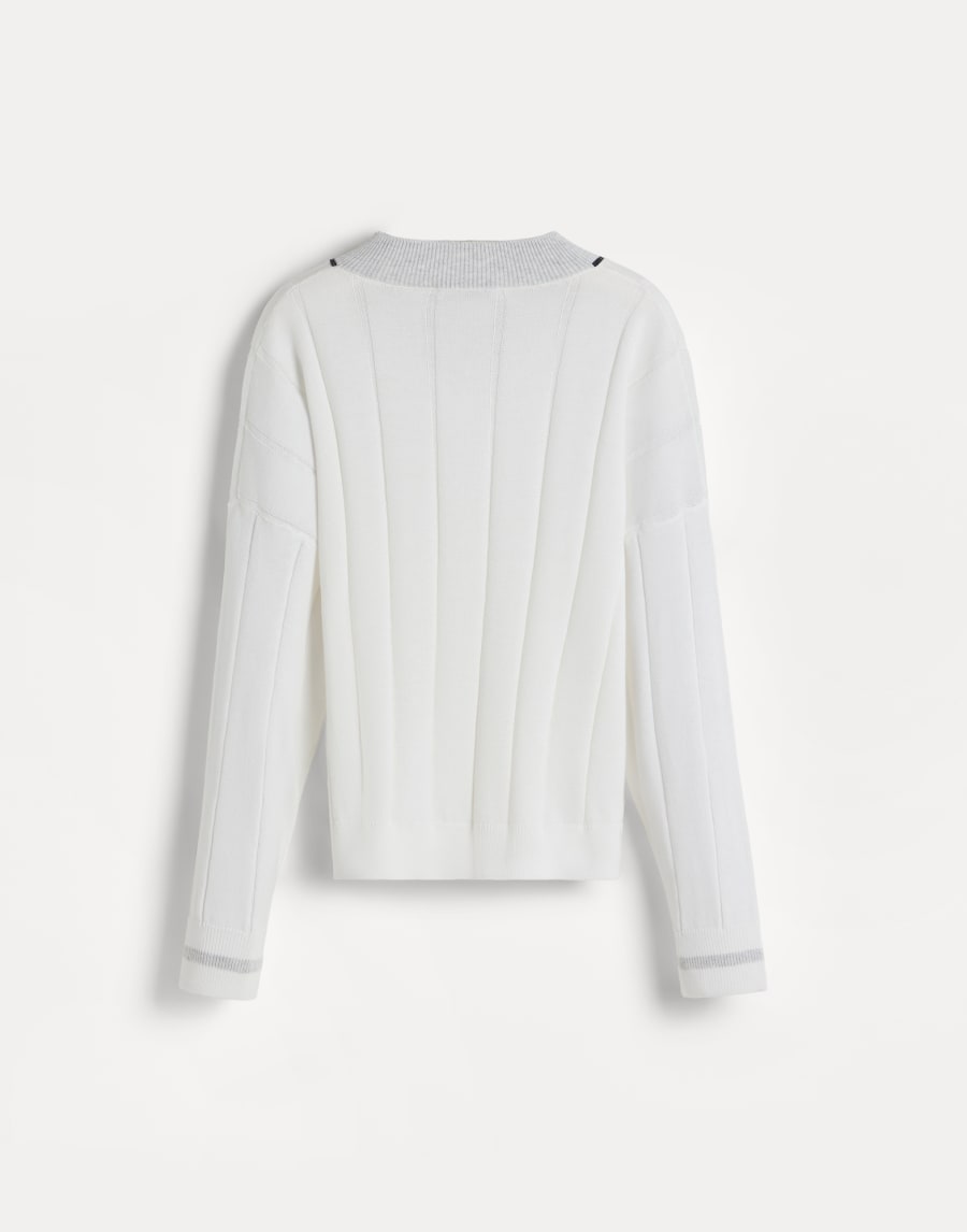 Cotton sweater with monili White Girls - Brunello Cucinelli