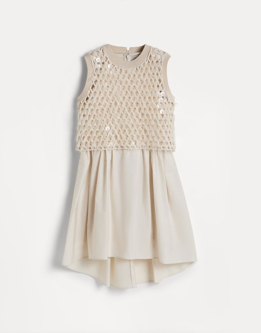 Abito Layered in maglia Panama Bambina - Brunello Cucinelli