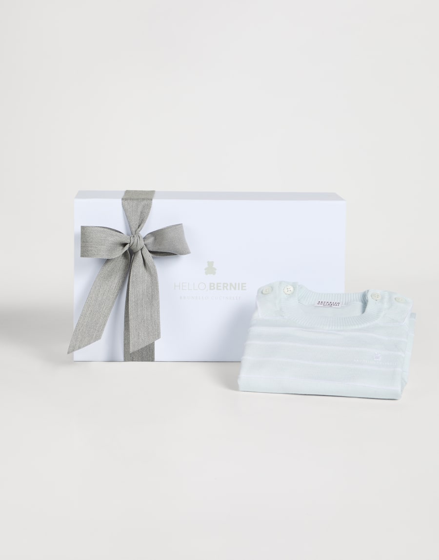 Bernie Baby knit coverall Sky Blue Baby - Brunello Cucinelli