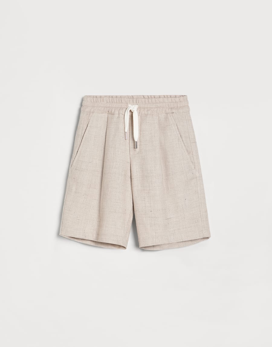Bermuda in hopsack Beige Chiaro Bambino - Brunello Cucinelli