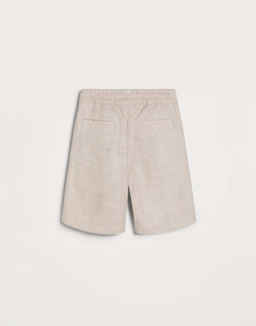 Bermuda in hopsack Beige Chiaro Bambino - Brunello Cucinelli