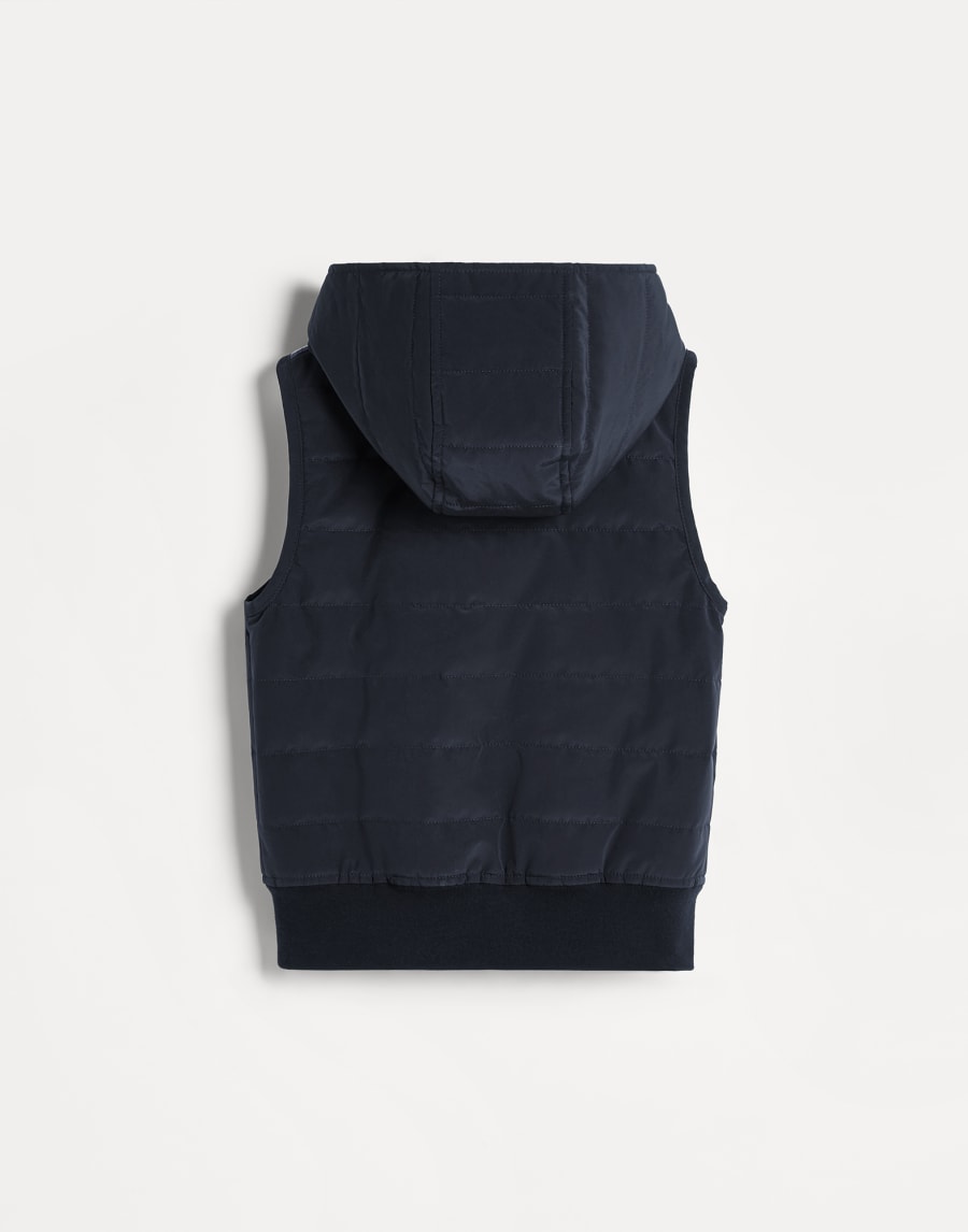 Пуховый жилет с капюшоном Синий Мальчики - Brunello Cucinelli