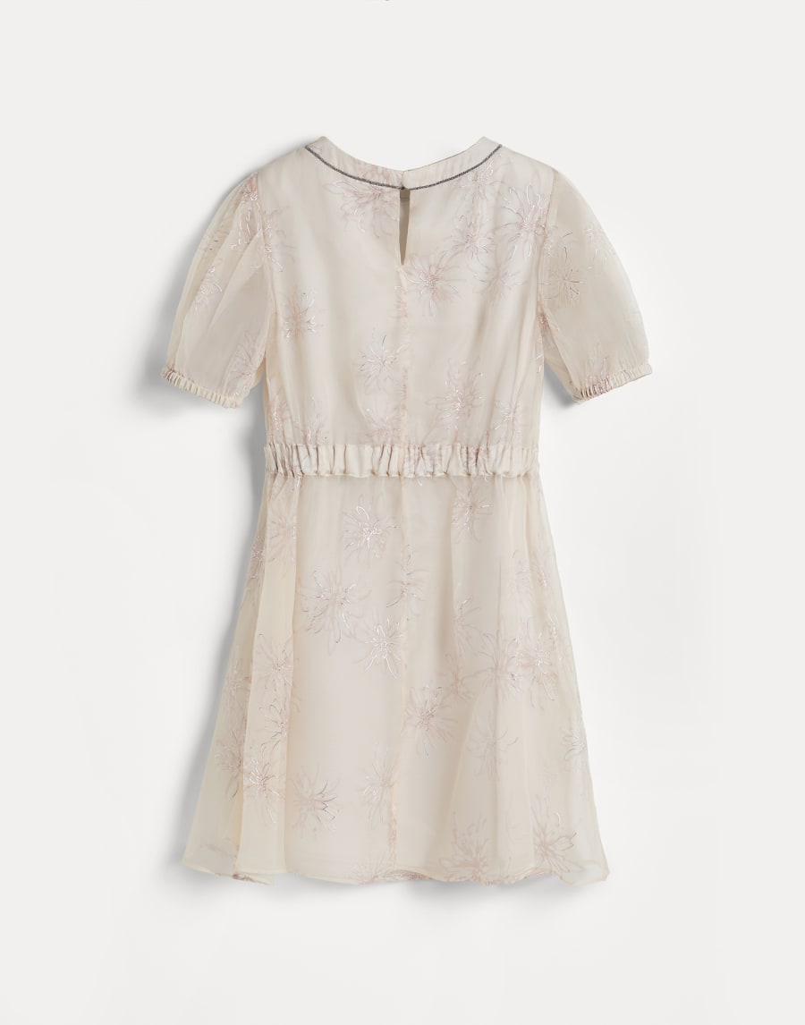 Vestido de chifón Sparkling Daisy Beige Claro Niña - Brunello Cucinelli