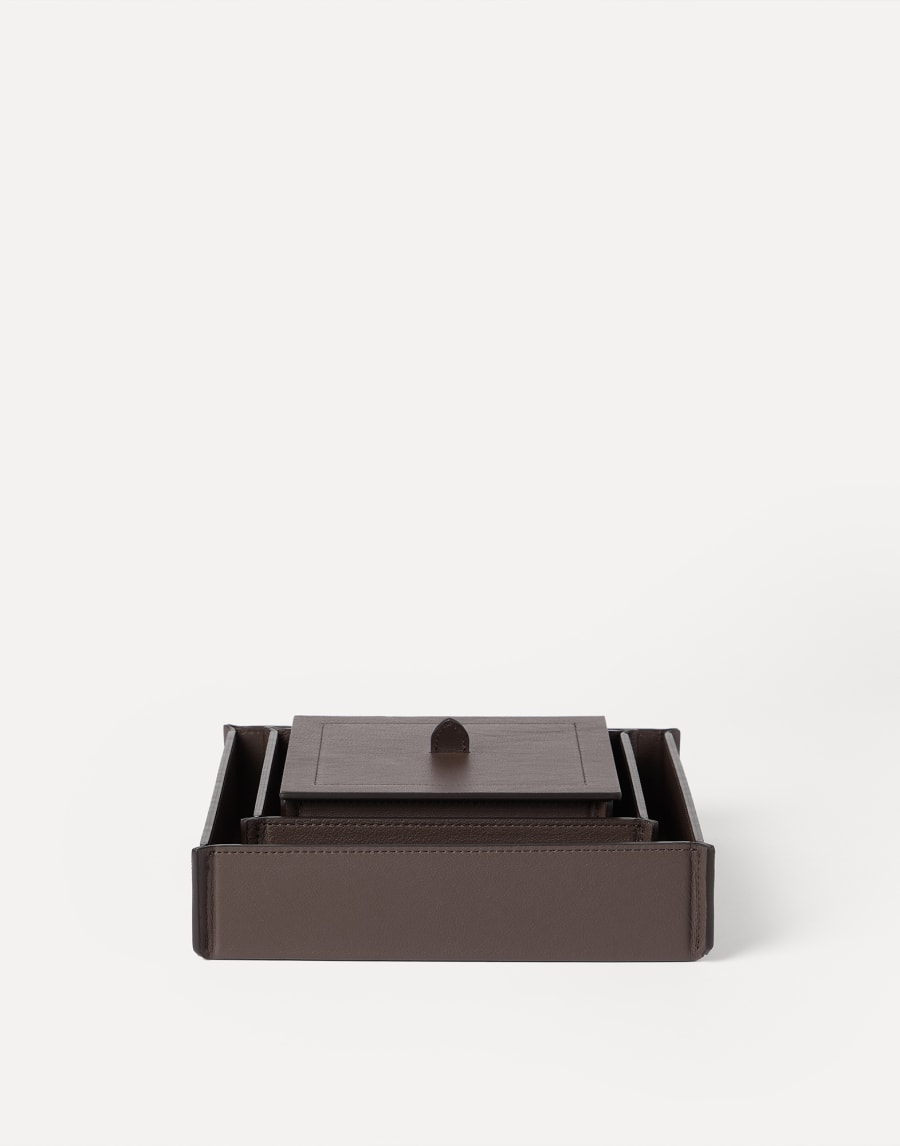 Trio of organizer boxes with lids Cigar Lifestyle - Brunello Cucinelli