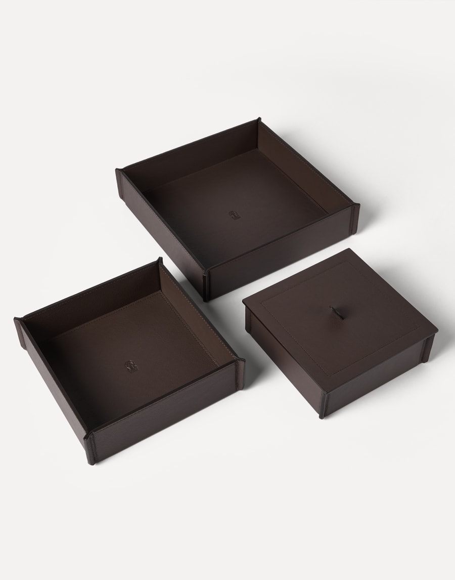 Trio of organizer boxes with lids Cigar Lifestyle - Brunello Cucinelli