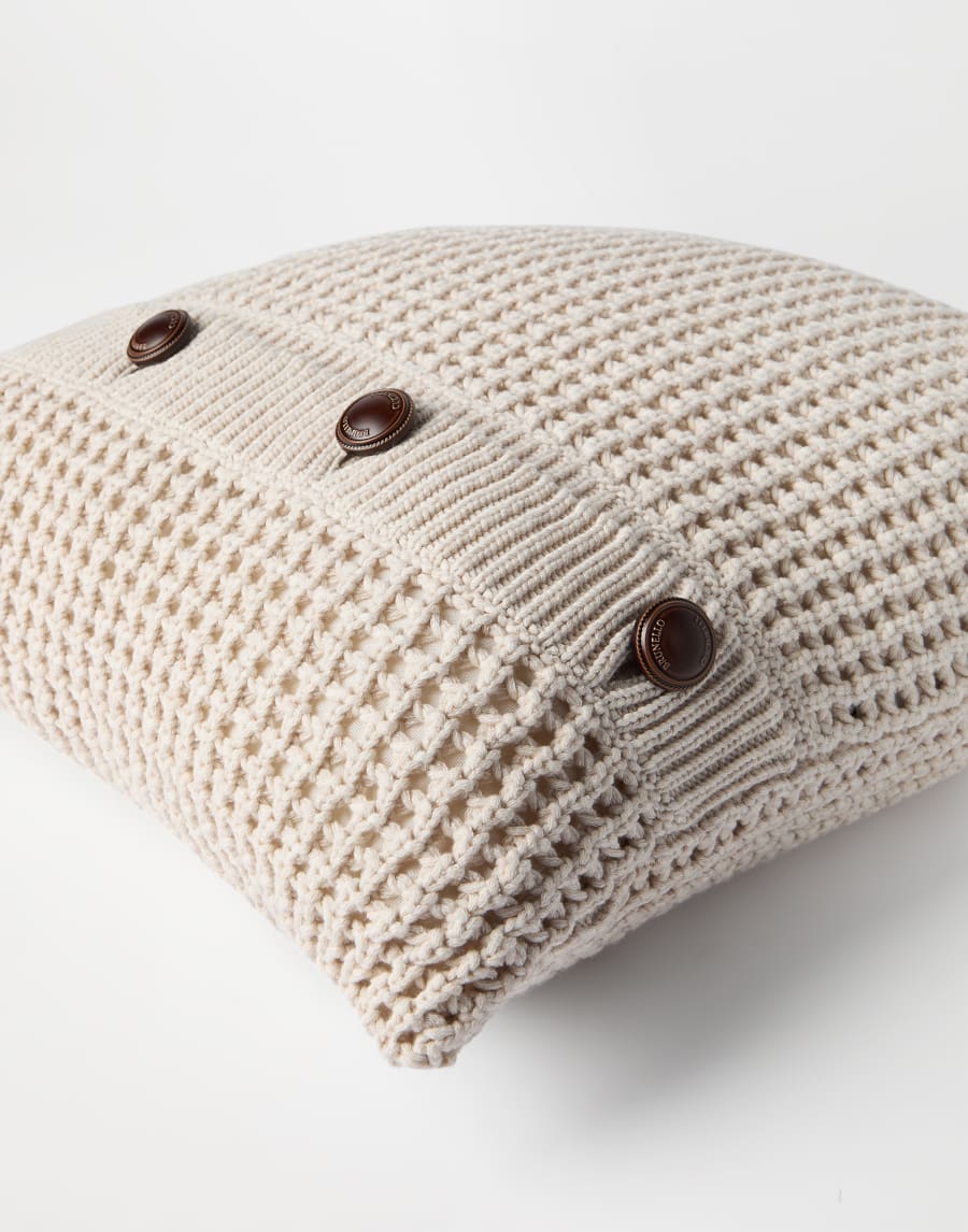 Net knit cushion Oat Lifestyle - Brunello Cucinelli