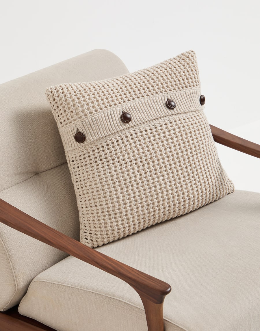 Net knit cushion Oat Lifestyle - Brunello Cucinelli