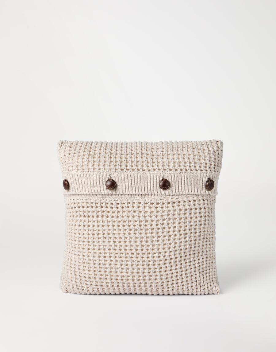 Net knit cushion Oat Lifestyle - Brunello Cucinelli