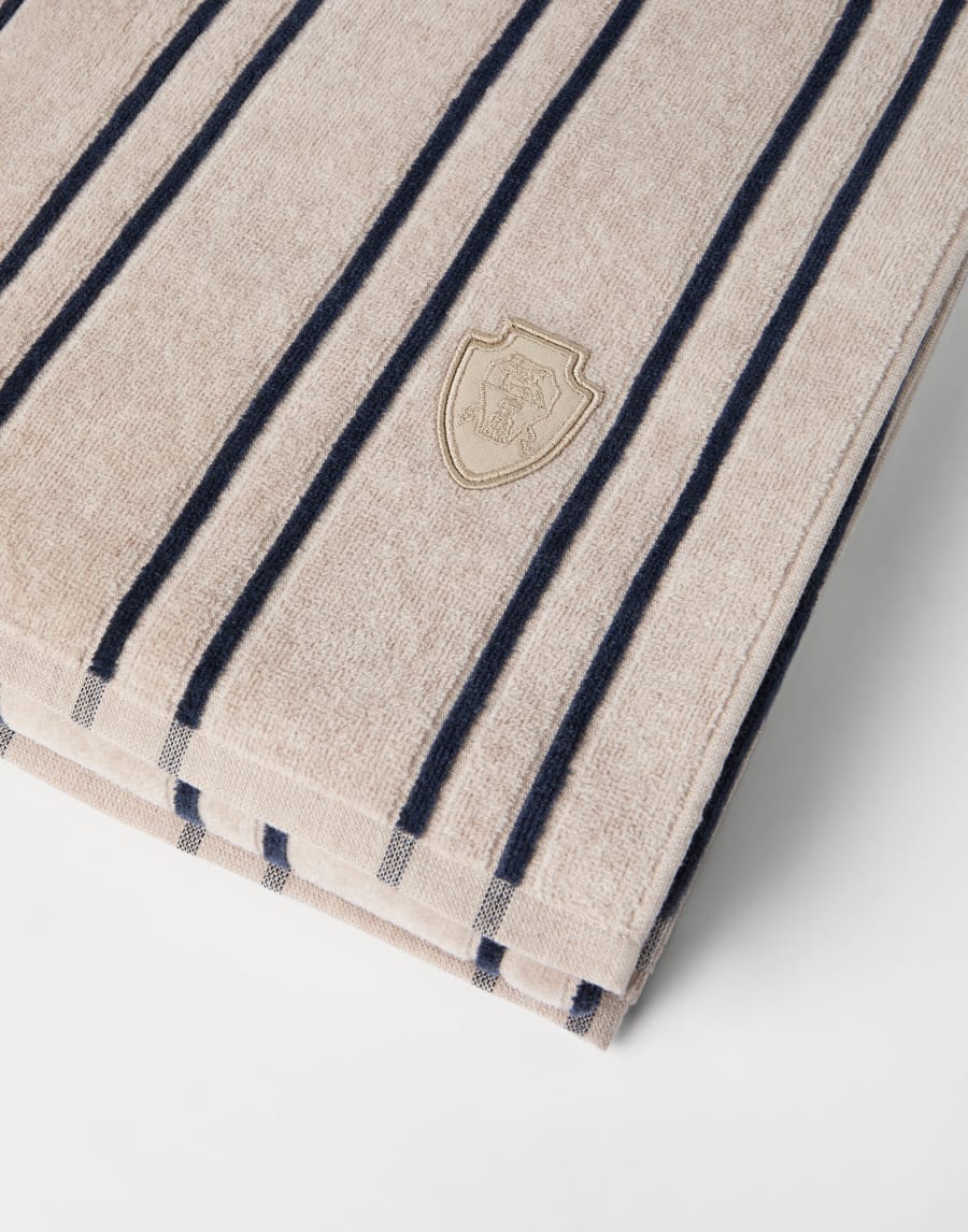 Striped terrycloth towel Blue Lifestyle - Brunello Cucinelli