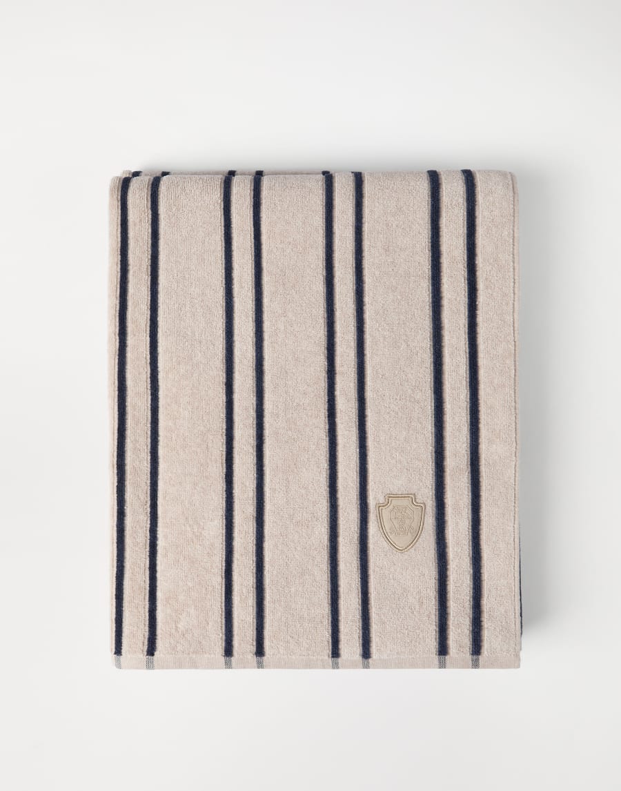 Striped terrycloth towel Blue Lifestyle - Brunello Cucinelli