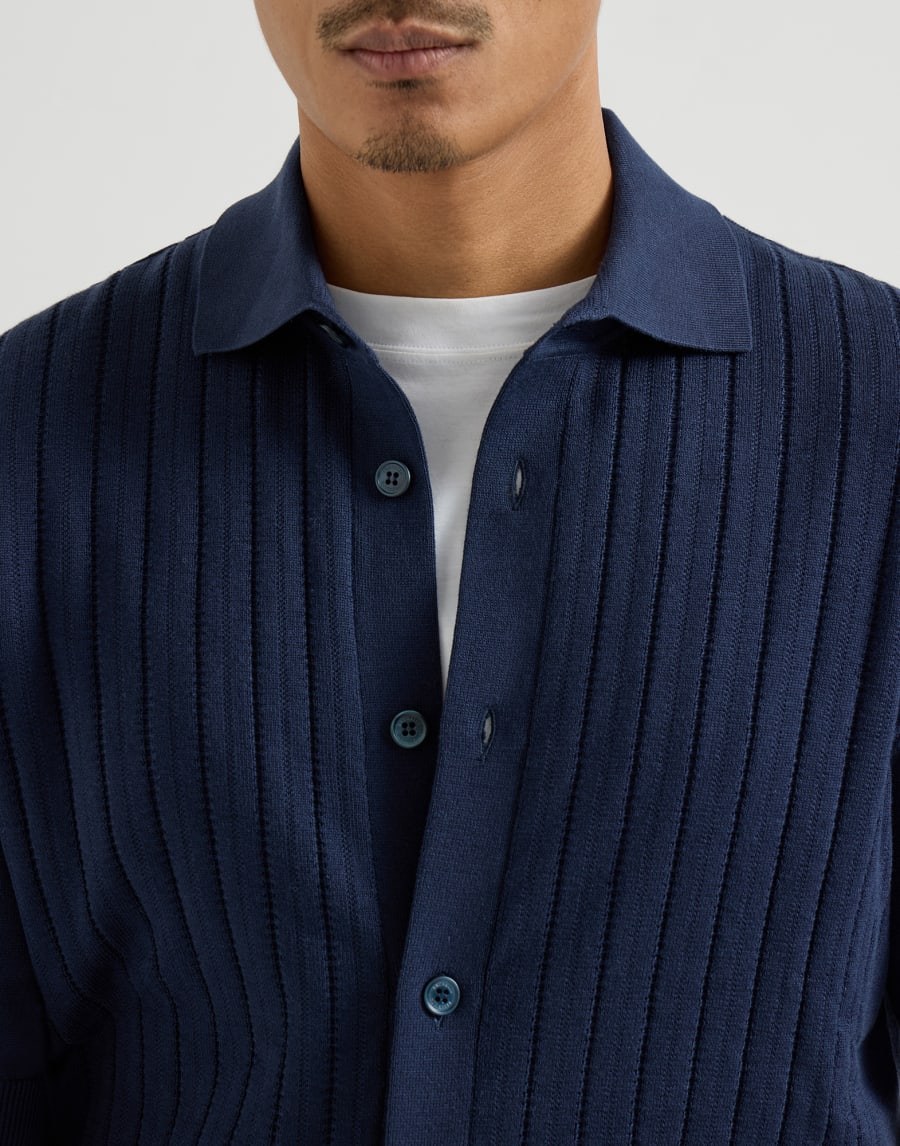 Knit shirt Navy Blue Man - Brunello Cucinelli