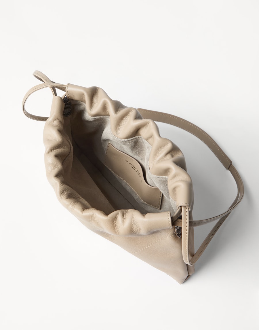 Сумка BC Duo Pouch из телячьей кожи Светло-бежевый Женщина - Brunello Cucinelli