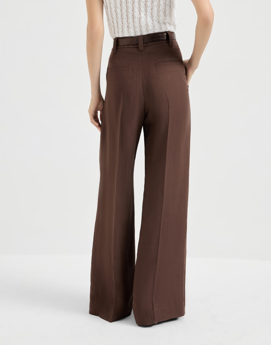 Sartorial Wide trousers Cocoa Woman - Brunello Cucinelli