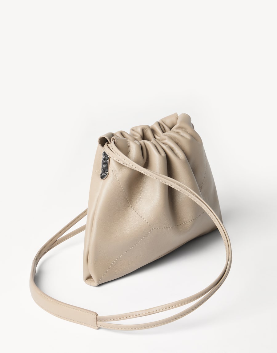 Сумка BC Duo Pouch из телячьей кожи Светло-бежевый Женщина - Brunello Cucinelli