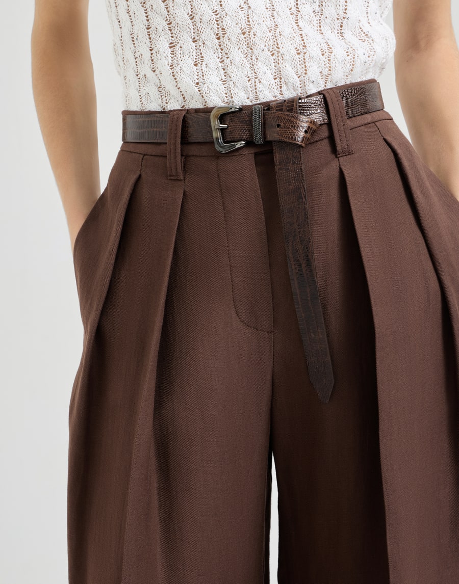 Pantalone Sartorial Wide Cacao Donna - Brunello Cucinelli