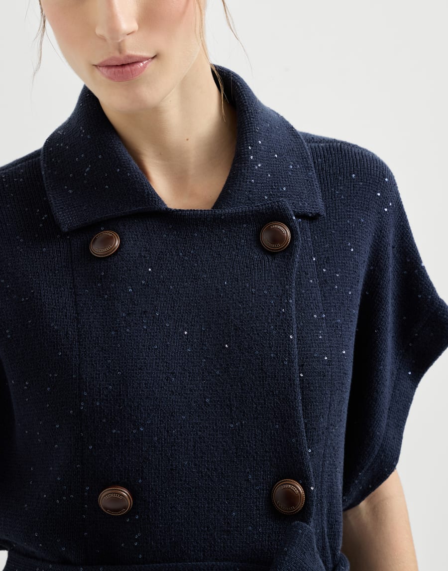 ディアマンテコットン ベスト ブルー レディース - Brunello Cucinelli