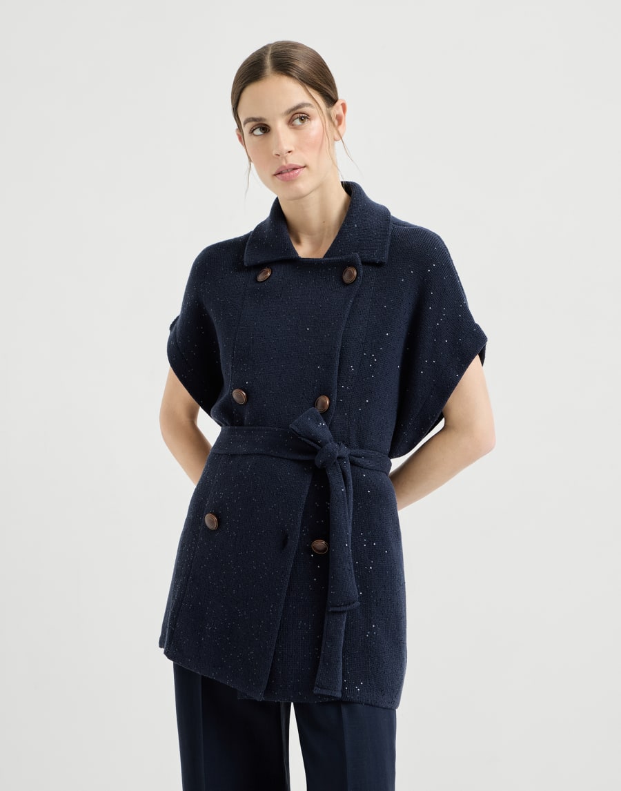 ディアマンテコットン ベスト ブルー レディース - Brunello Cucinelli