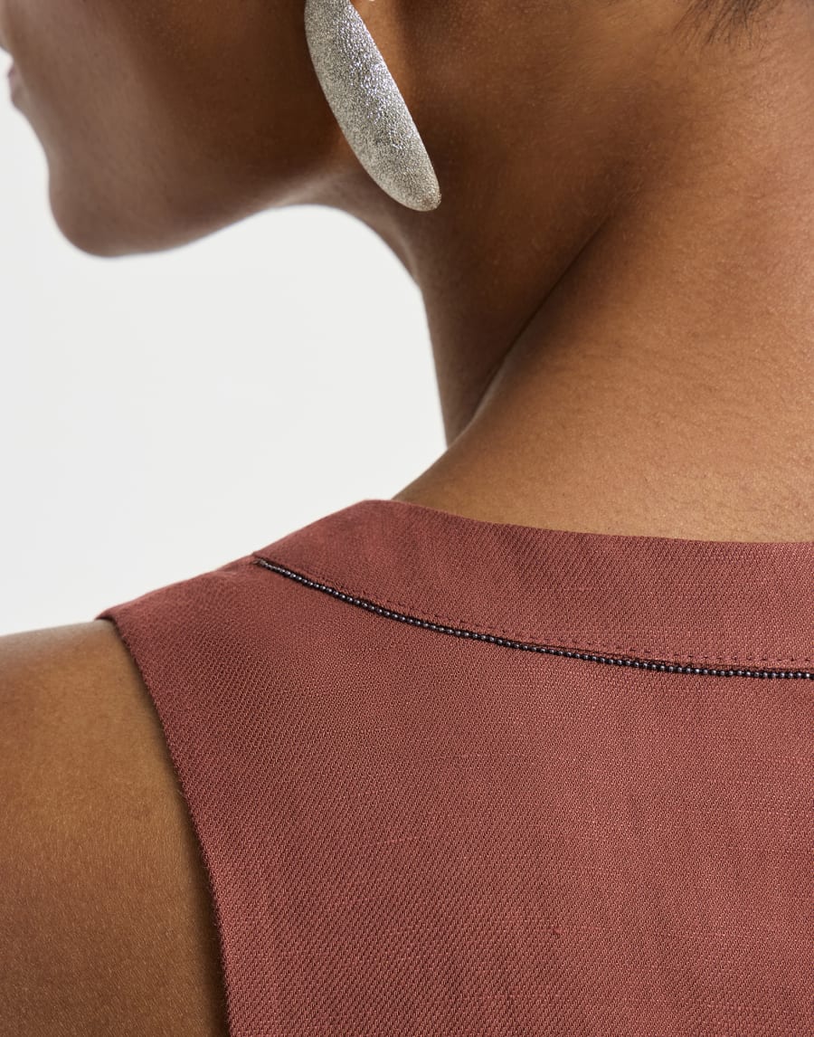 Abito in twill Fluid Rosso Mattone Donna - Brunello Cucinelli