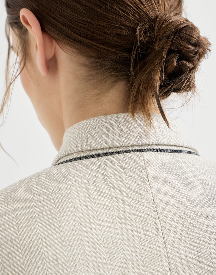 Giacca crop in chevron Beige Donna - Brunello Cucinelli