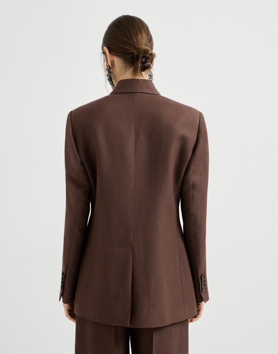 Giacca in twill Fluid Cacao Donna - Brunello Cucinelli