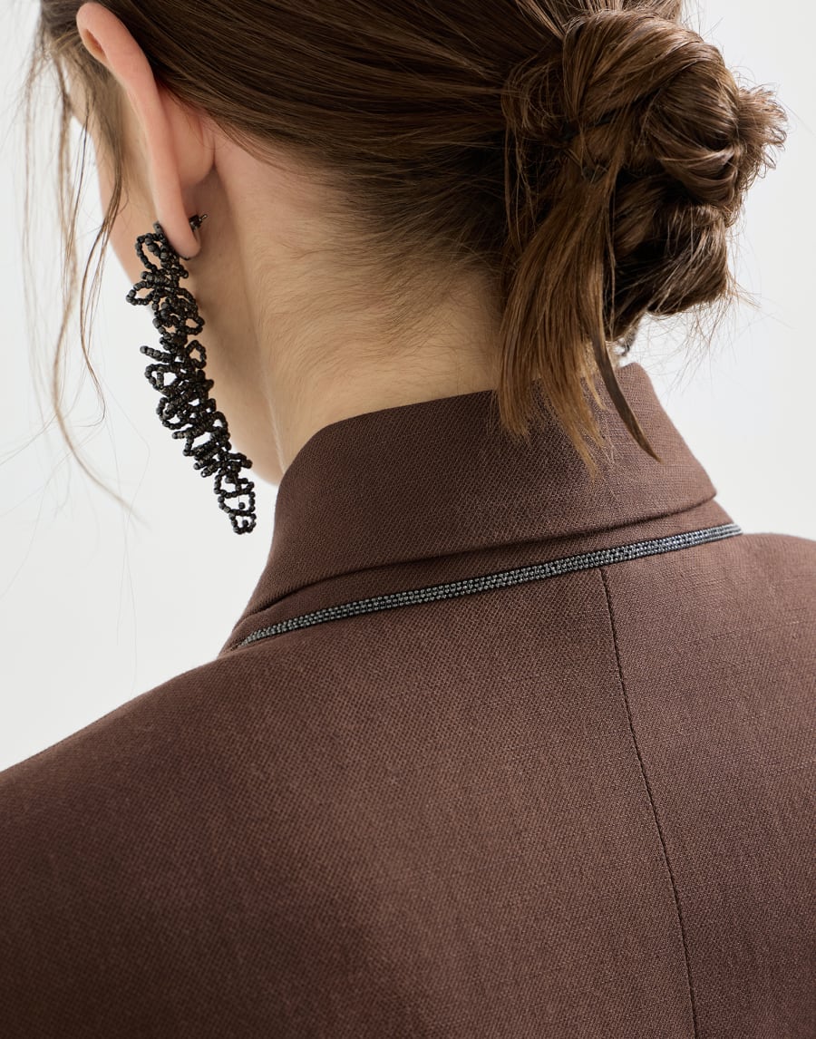 Giacca in twill Fluid Cacao Donna - Brunello Cucinelli