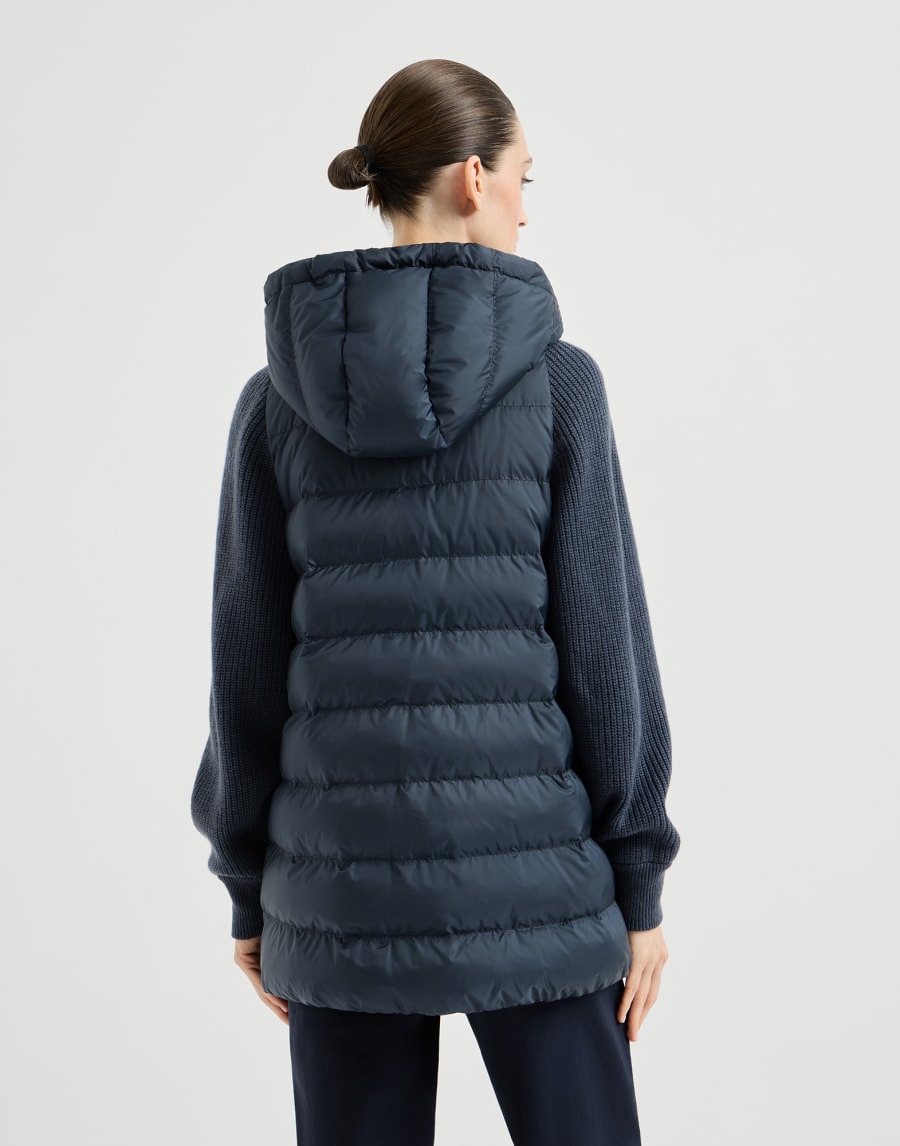 Nylon hooded down jacket Blue Woman - Brunello Cucinelli