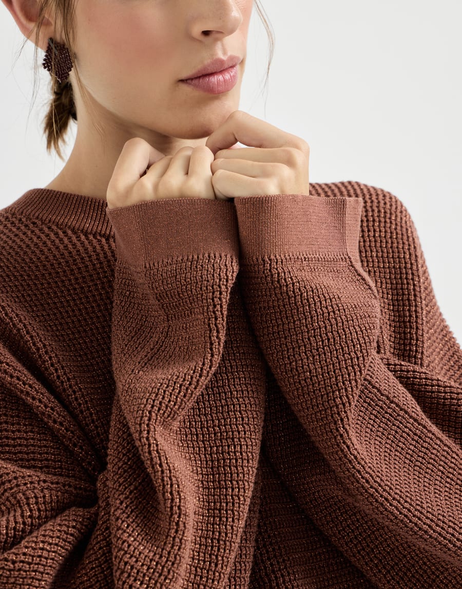 Джемпер Sparkling Texture Кирпично-красный Женщина - Brunello Cucinelli