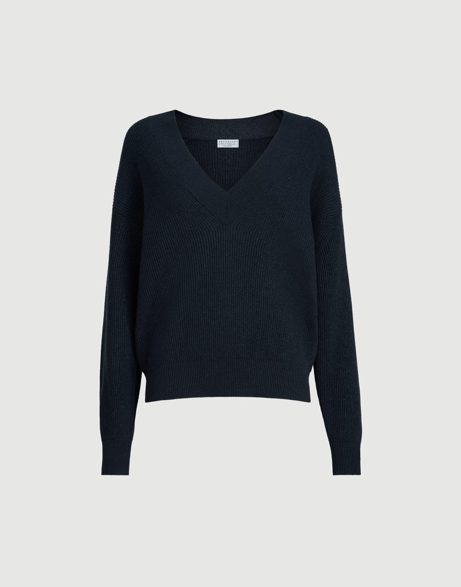 Maglia in cashmere Sparkling Blu Donna - Brunello Cucinelli
