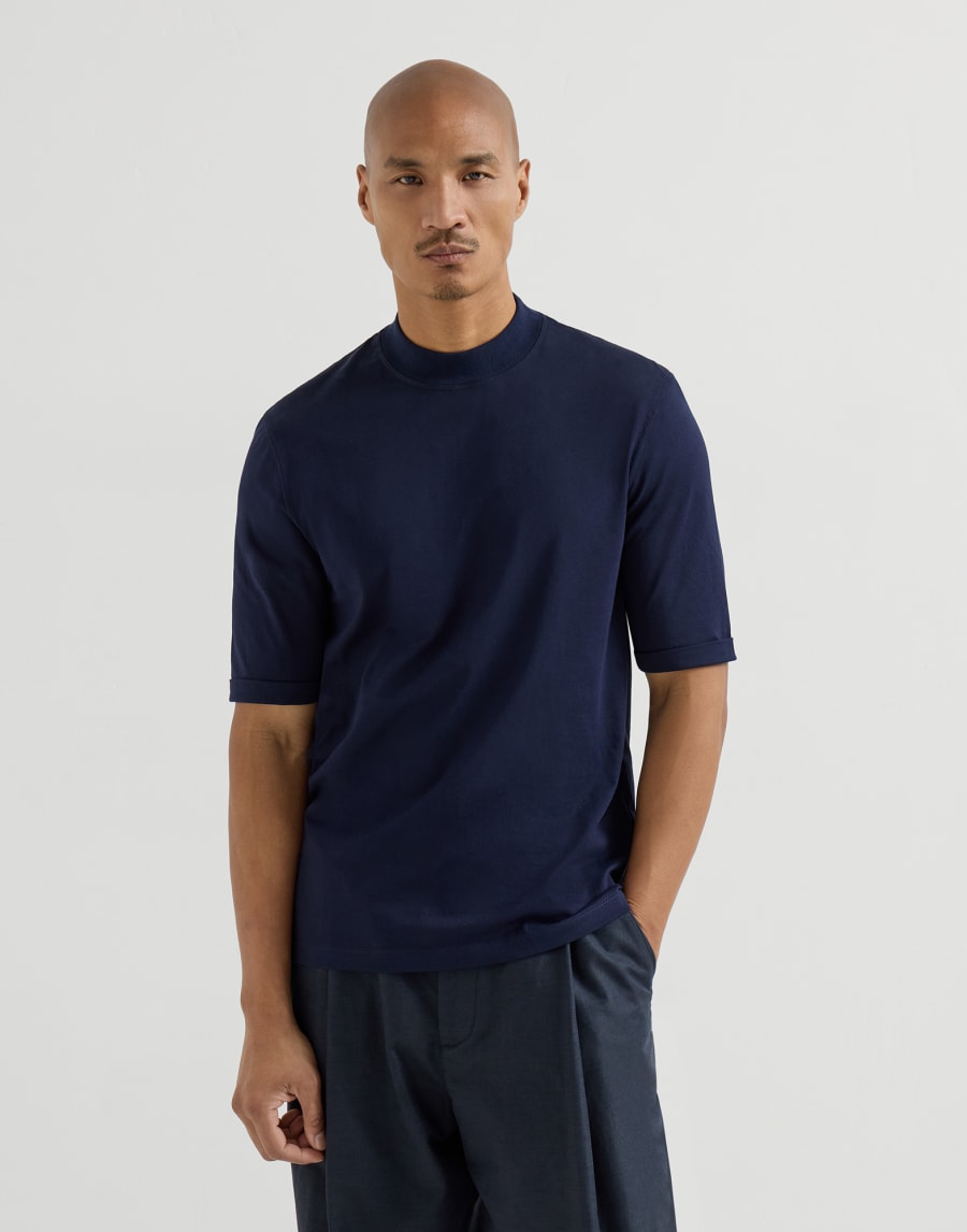 T-shirt in jersey Cobalto Uomo - Brunello Cucinelli