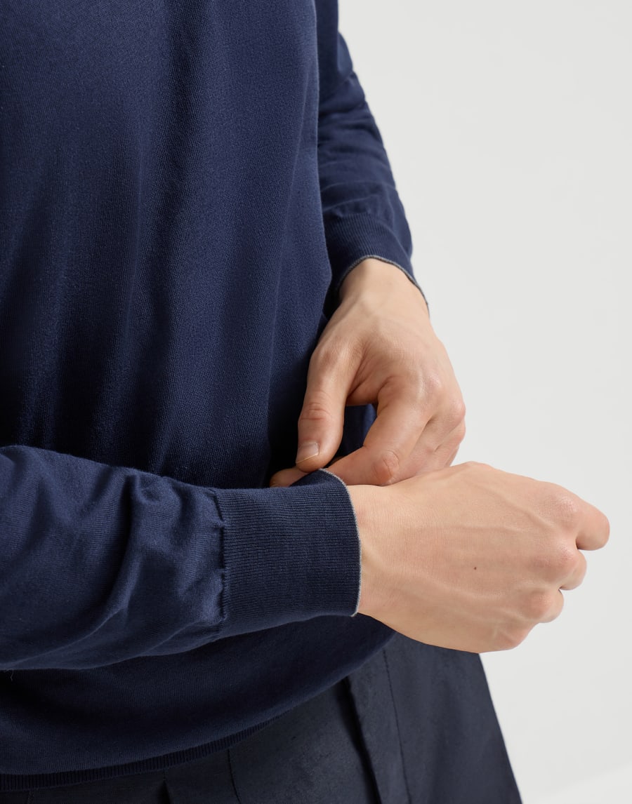 Maglia in cotone Blu Navy Uomo - Brunello Cucinelli