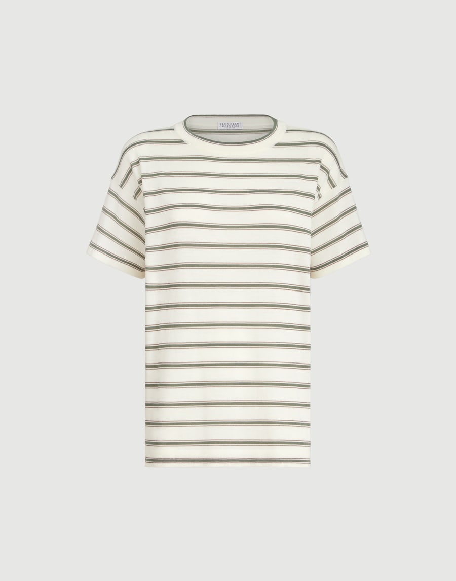 T-shirt Sparkling Stripe Panama Donna - Brunello Cucinelli
