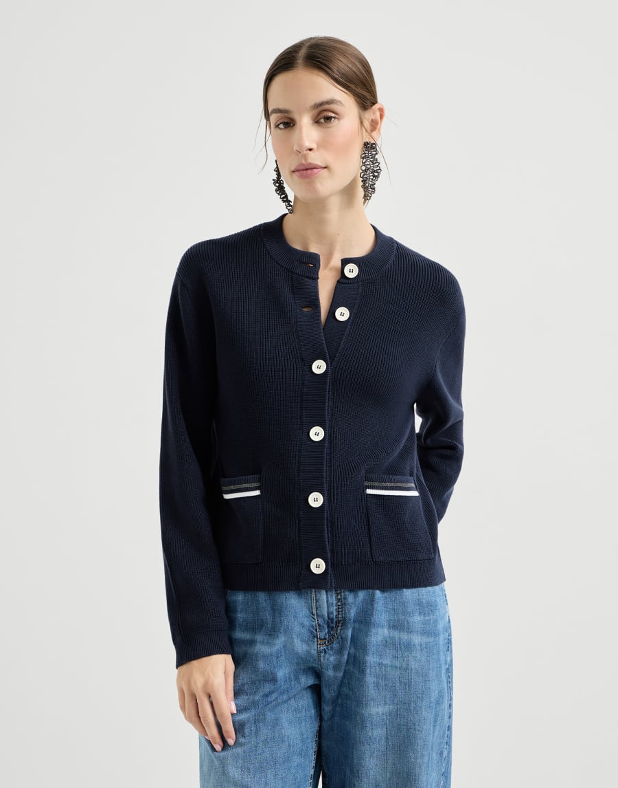 Cardigan in cotone Blu Donna - Brunello Cucinelli