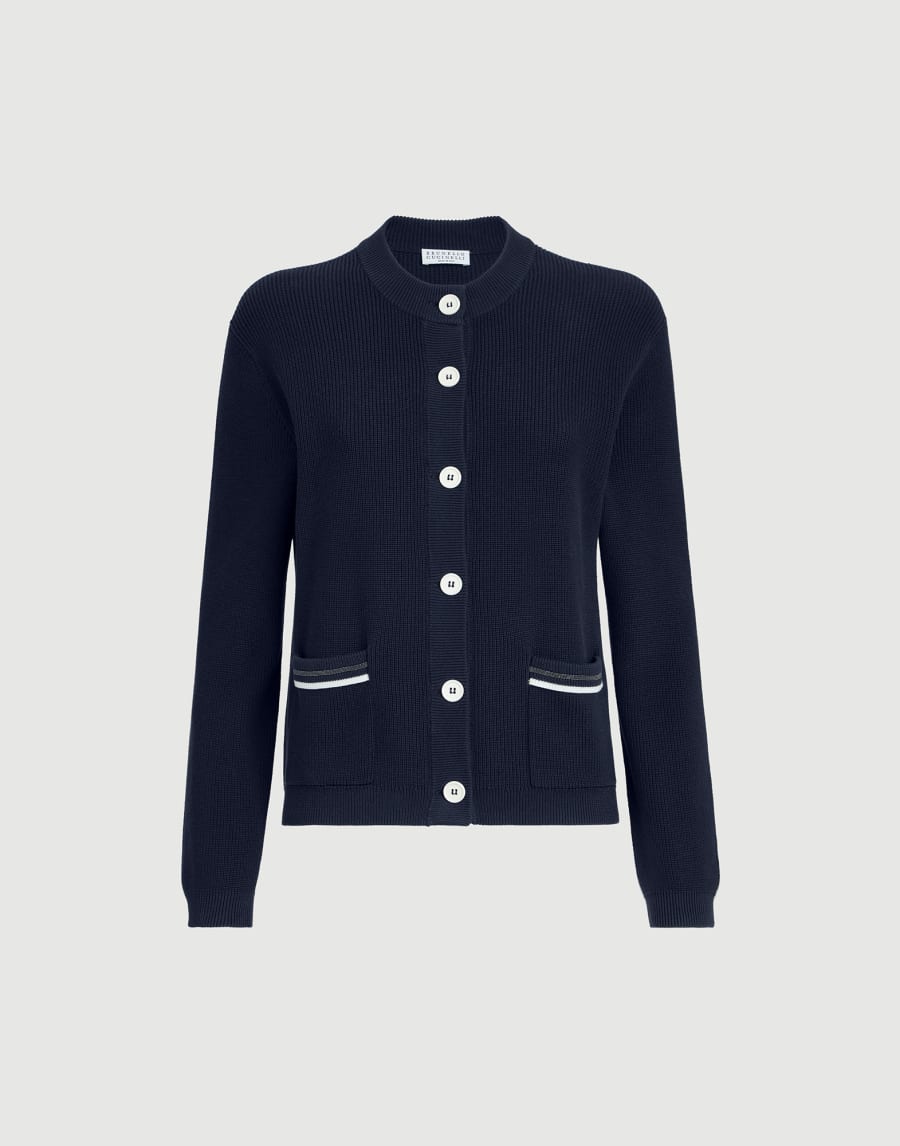 Cardigan in cotone Blu Donna - Brunello Cucinelli
