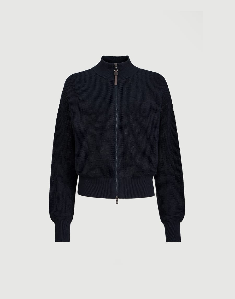 Sparkling net cardigan Blue Woman - Brunello Cucinelli