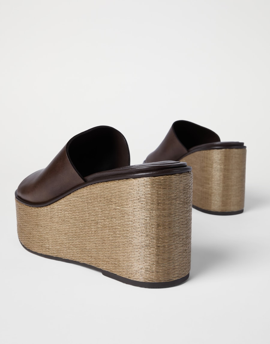 Cowhide wedges Cocoa Woman - Brunello Cucinelli