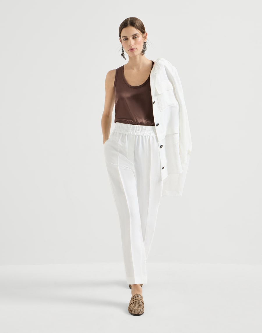 Pantalone Baggy Bianco Donna - Brunello Cucinelli