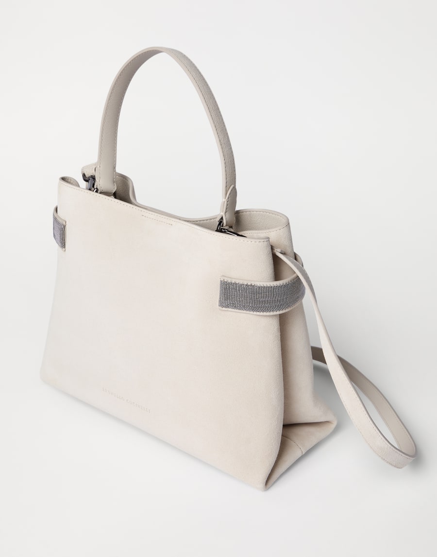Essence 绒面革手挽包 象牙色 女款 - Brunello Cucinelli