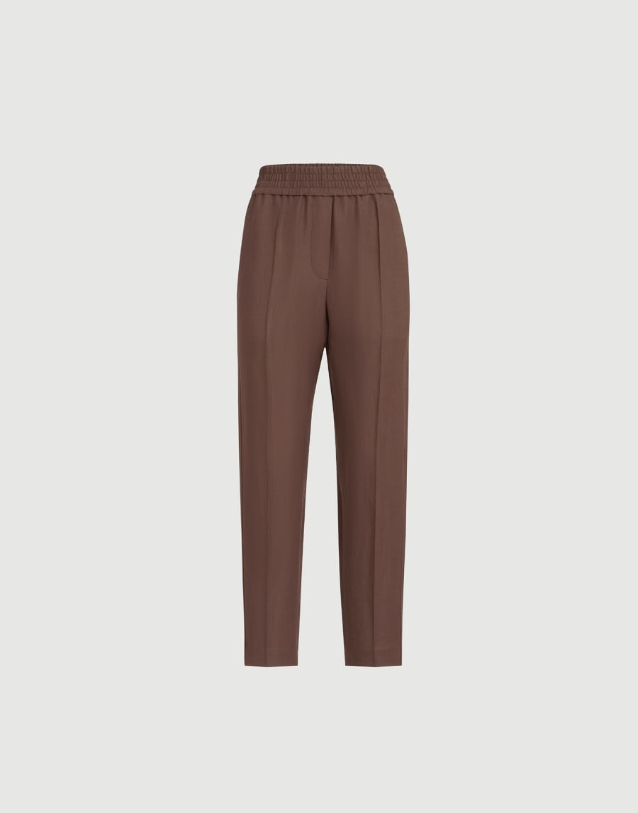 Pantalone Baggy Cacao Donna - Brunello Cucinelli