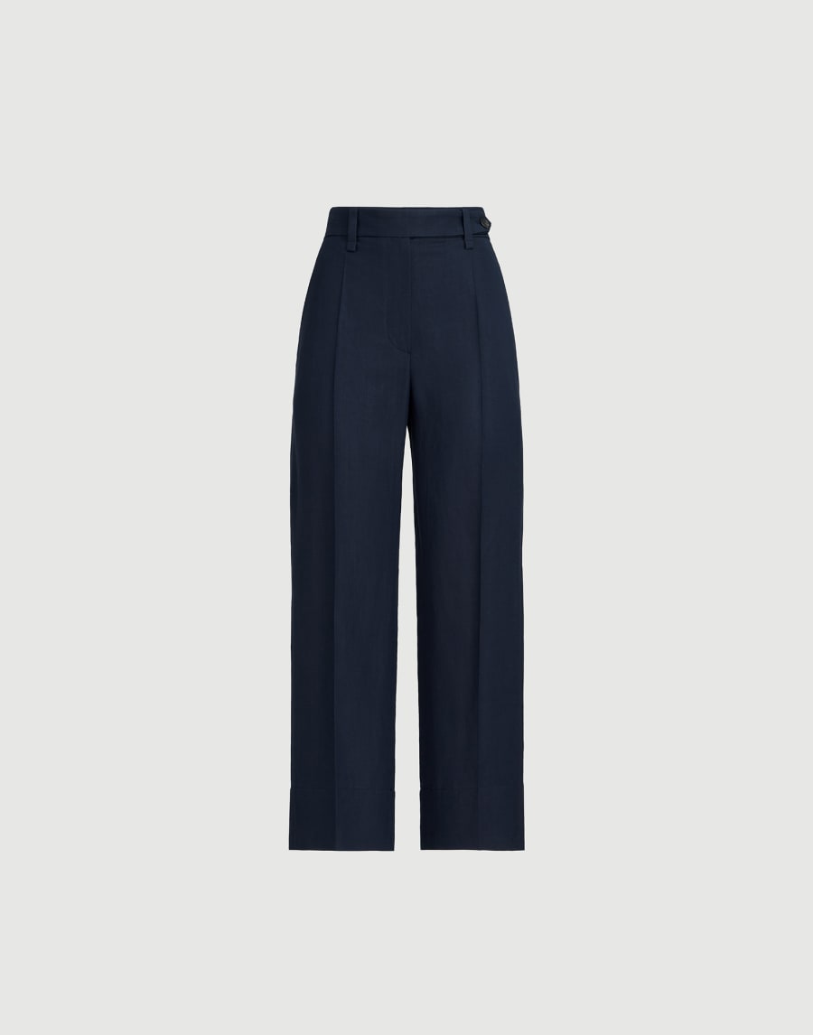 Pantalone Square Cigarette Blu Donna - Brunello Cucinelli