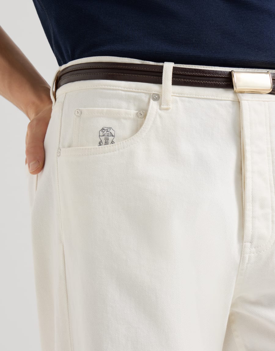 Garment-dyed denim trousers Snow Man - Brunello Cucinelli